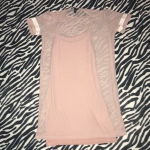 Light Pink varsity style dress, sheer fabric